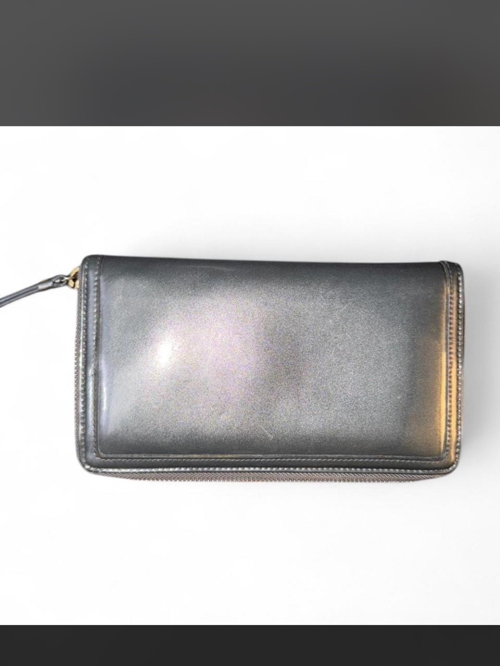 Halogen Black Zip-Around Leather Wristlet Wallet